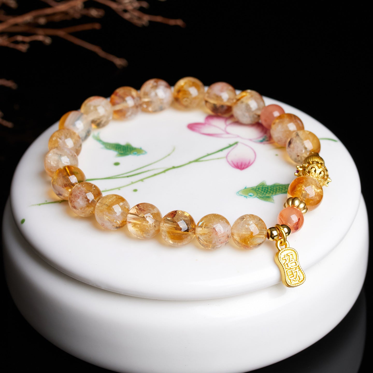 Natural Crystal Yellow Pagoda Southern Red Agate Lucky Bracelet - Women's Fashion Spiritual Jewelry