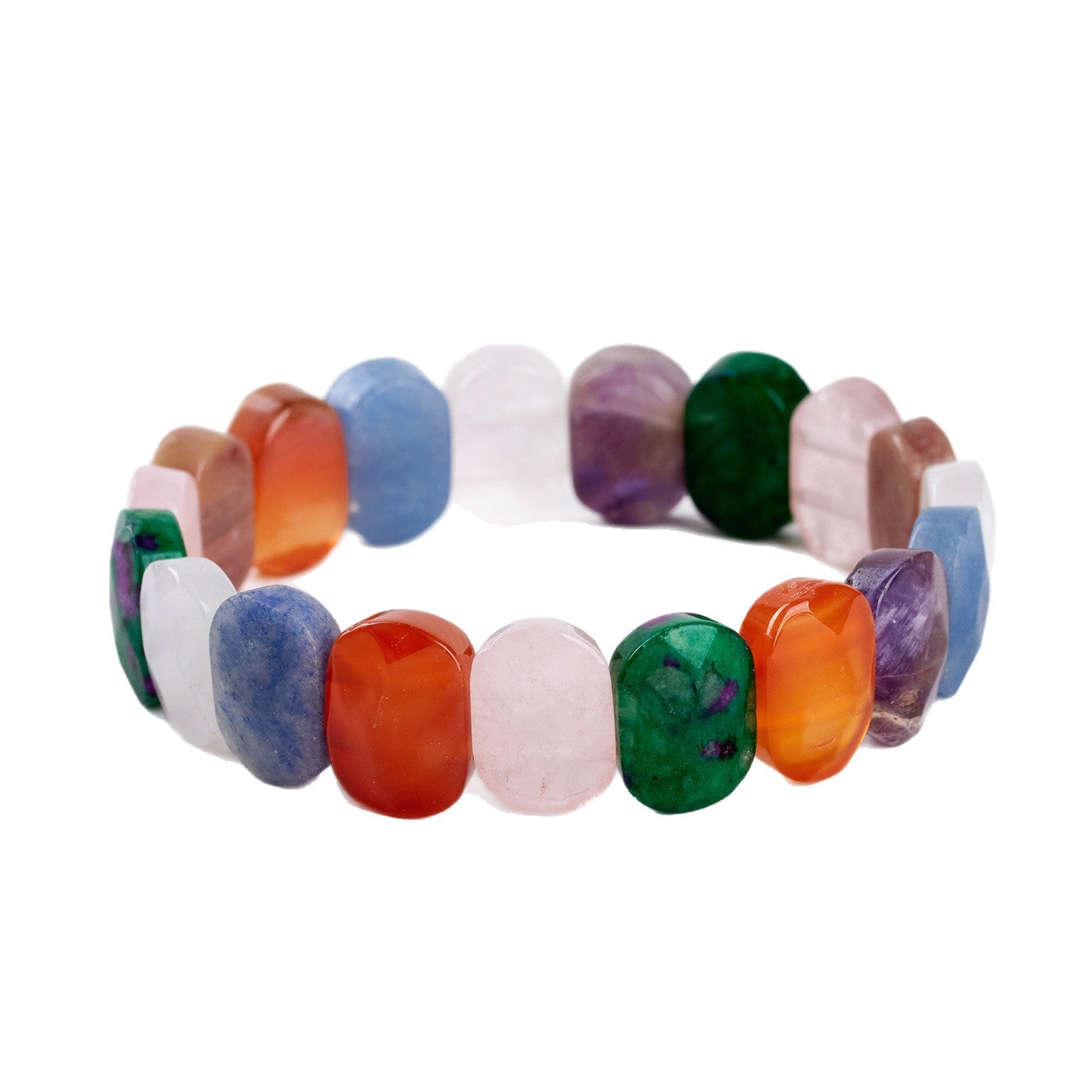 Natural Crystal Multi-Gemstone Bracelet | Elegant Candy Colors for Women's Luck & Harmony