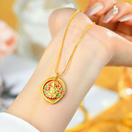 Golden God of Wealth Phoenix Pendant Necklace | Wealth Attraction & Prosperity Amulet