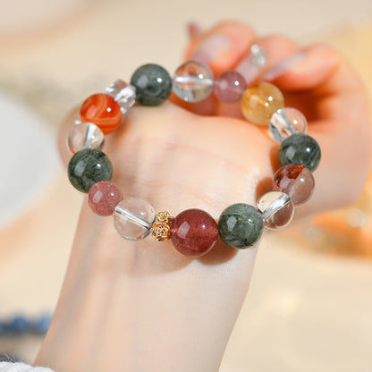Natural Crystal Multi-Gemstone Couple Bracelet | Harmony & Prosperity Talisman