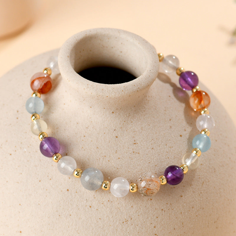 Natural Crystal Multi-Gem Bracelet | Spiritual Harmony & Wealth Attraction Charm