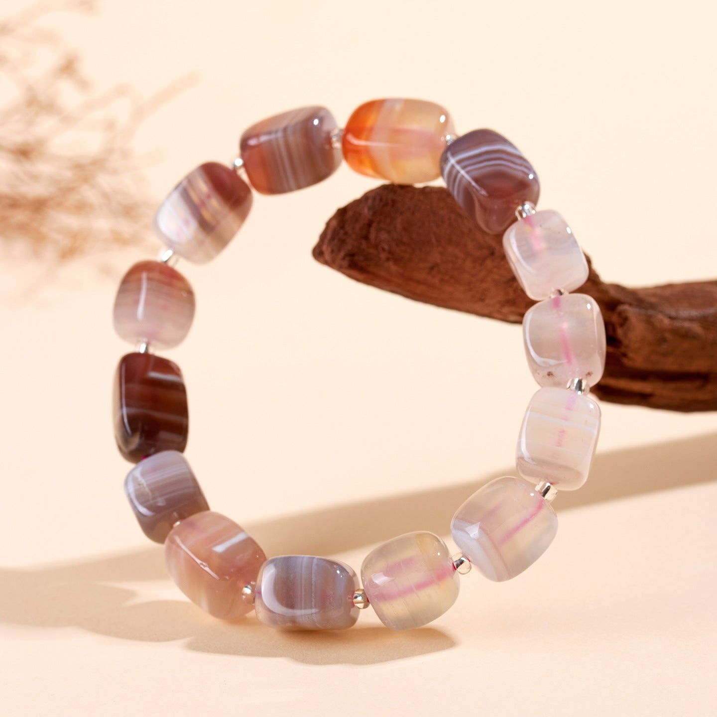 Natural Persian Agate Irregular Single Circle Bracelet - Mystical Women's Fashion Jewelry