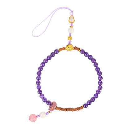 Natural Amethyst Crystal Phone Chain - Spiritual Protection & Romantic Elegance for Women
