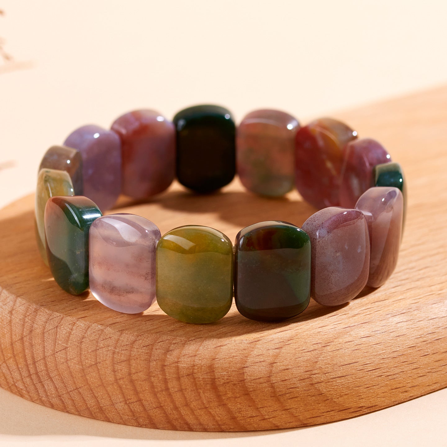 Natural Ocean Chalcedony Crystal Bracelet – Elegant Women's Accessory for Peace and Prosperity