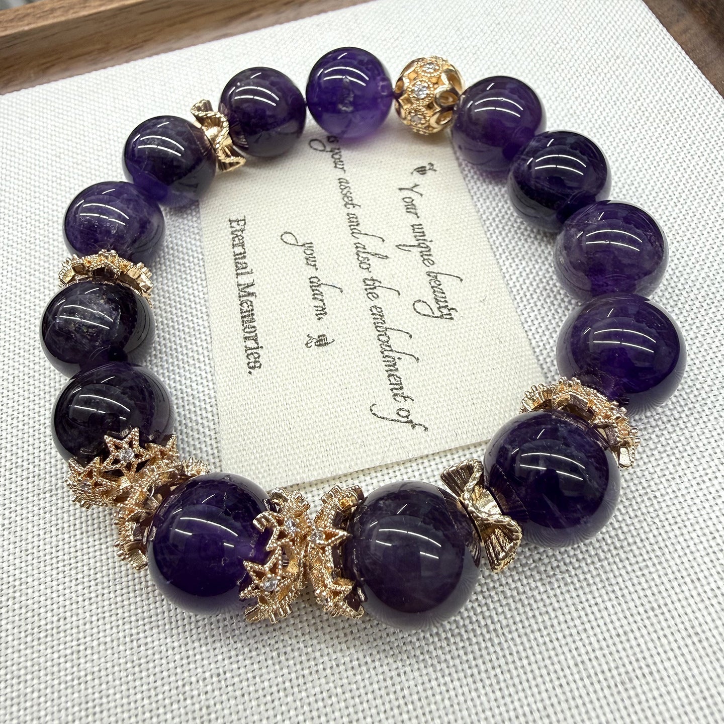 Natural Uruguay Amethyst Large Bead Single Circle Bracelet for Elegant Women