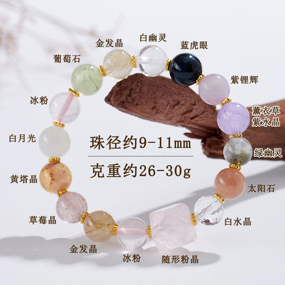 Natural Crystal Rose Quartz Irregular Bracelet | Love Harmony Energy Stone Women's Jewelry