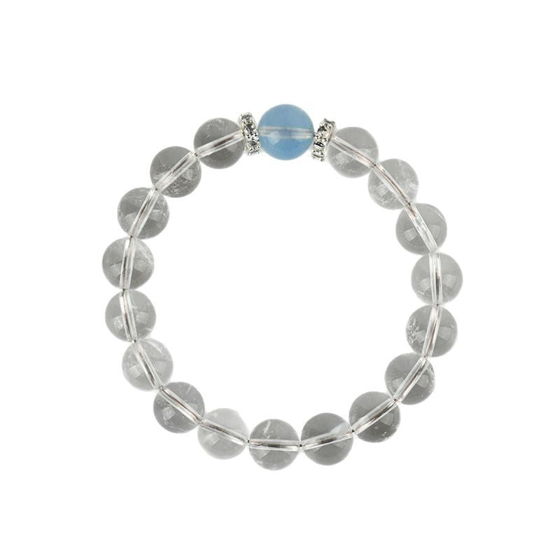 Natural White Crystal Aquamarine Spiritual Bracelet for Women - Harmony & Protection