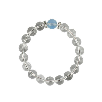 Natural White Crystal Aquamarine Spiritual Bracelet for Women - Harmony & Protection
