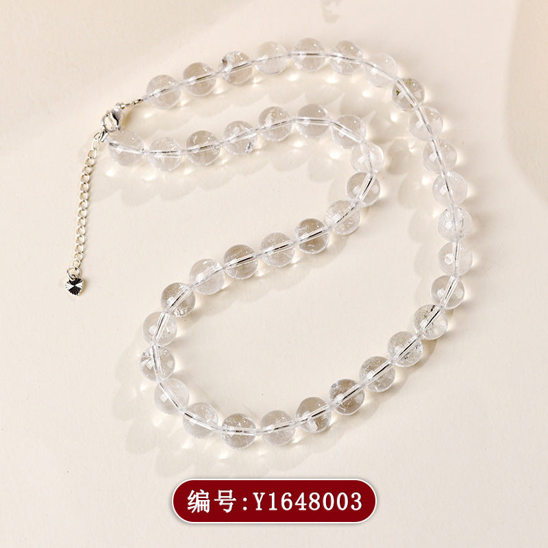 Natural White Crystal Collarbone Necklace｜Spiritual Purification & Elegance Energy Jewelry
