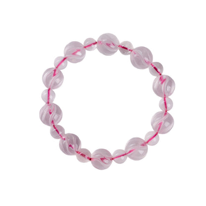 Natural Pink Crystal Bead Bracelet | Rose Quartz Love & Harmony Energy Jewelry