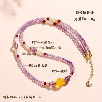 Natural Amethyst Collarbone Necklace | Spiritual Elegance & Positive Energy Charm