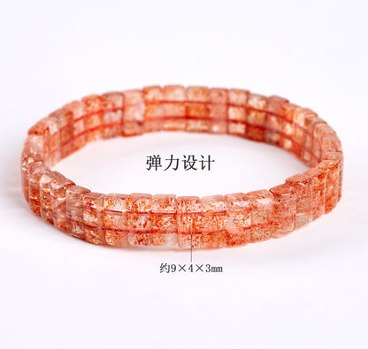 Golden Strawberry Crystal Bracelet | Wealth & Love Attraction Spiritual Jewelry for Women