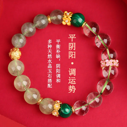 Natural Crystal Five Elements Bracelet - Balance Energy with Multi-Gemstones for Harmony