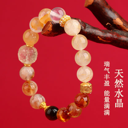 Natural Crystal Five Elements Bracelet - Balance Energy with Multi-Gemstones for Harmony