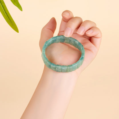 Natural Blue Green Crystal Healing Bracelet for Women - Serene Energy Stone Jewelry