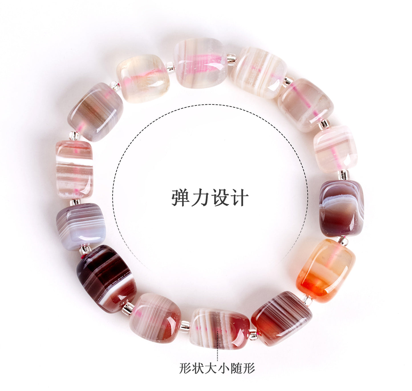 Natural Persian Agate Irregular Single Circle Bracelet - Mystical Women's Fashion Jewelry