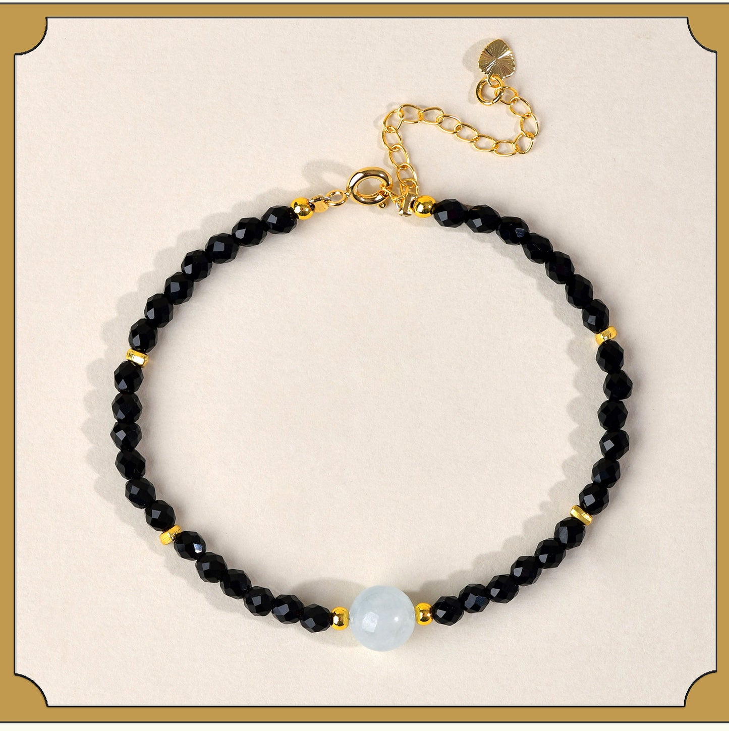 Natural Crystal Black Spinel Multi-Gem Adjustable Bracelet for Women - Mystical Protection & Elegance
