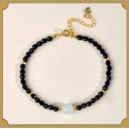 Natural Crystal Black Spinel Multi-Gem Adjustable Bracelet for Women - Mystical Protection & Elegance