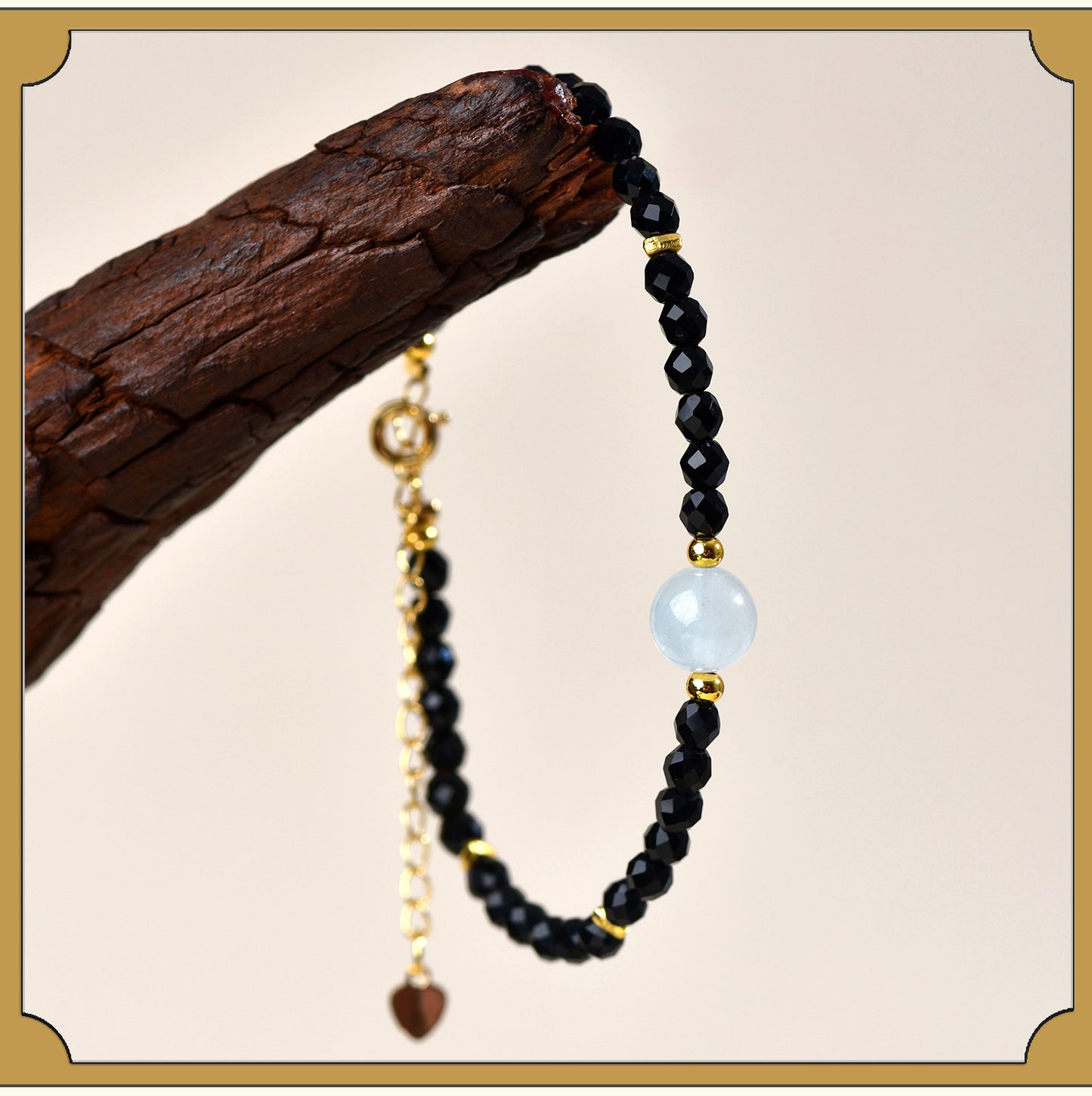 Natural Crystal Black Spinel Multi-Gem Adjustable Bracelet for Women - Mystical Protection & Elegance