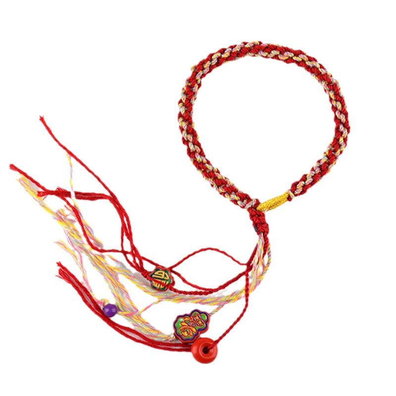 Imperial Red Sand Wealth Gourd Bracelet | Tibetan Style DIY Handwoven for Prosperity & Protection