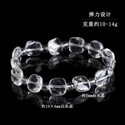 Natural White Crystal Faceted Bracelet | Spiritual Clarity & Positive Energy Enhancer