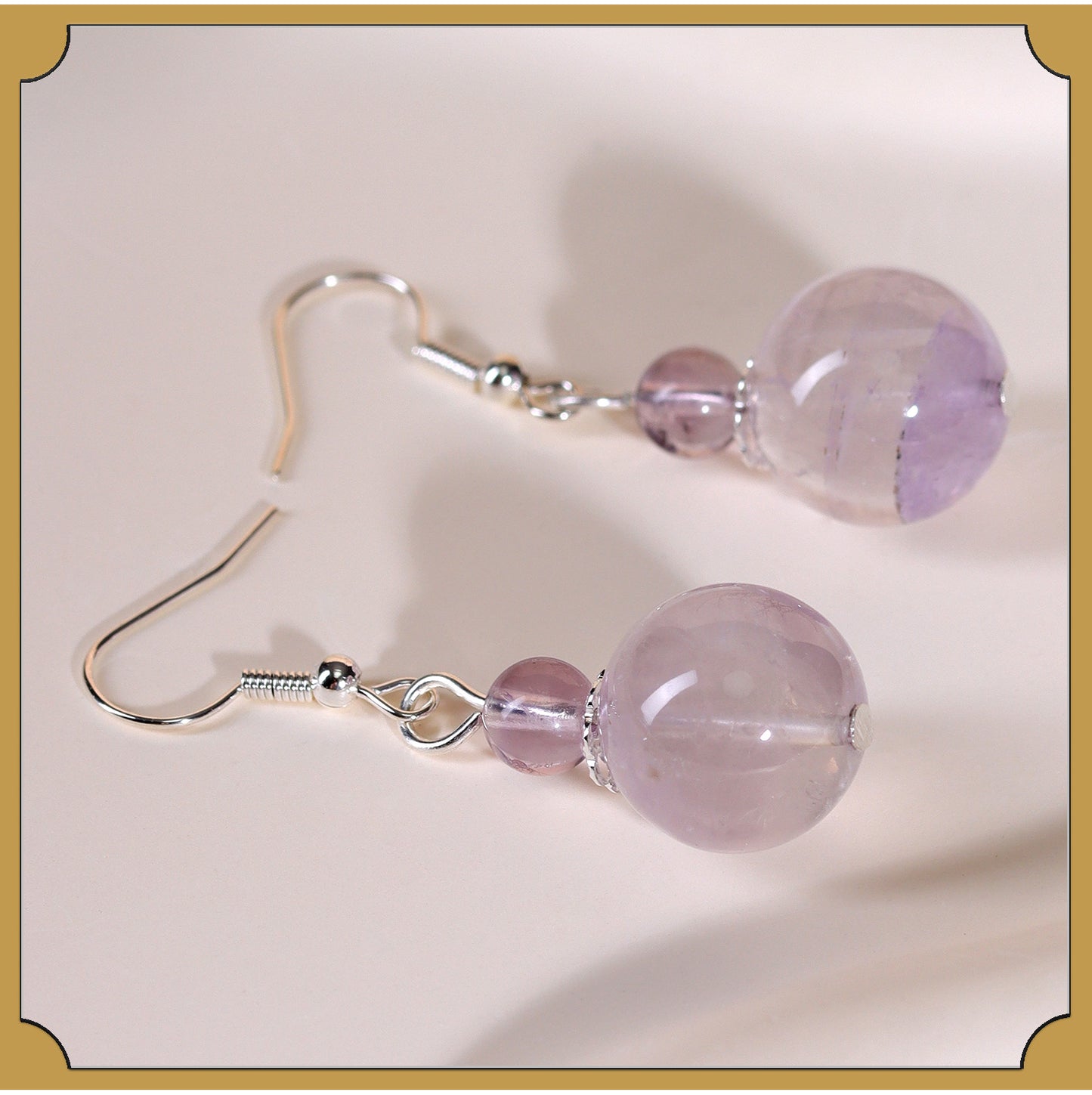 Natural Crystal Earrings | White Amethyst Yellow Tower Crystal Spiritual Energy Women's Jewelry