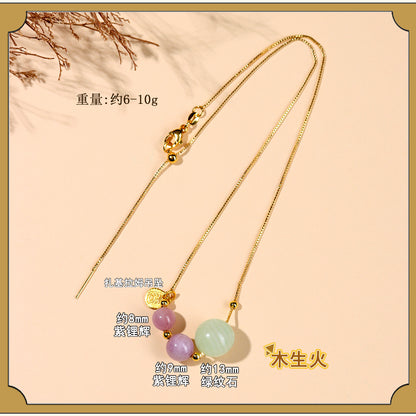 Natural Crystal Five Elements Collarbone Necklace | Balance Harmony & Wealth for Women