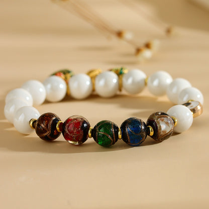 Five Elements Gold-Swallowing Beast Bracelet - Incense Ash Porcelain Longhu Mountain Cultural Creative