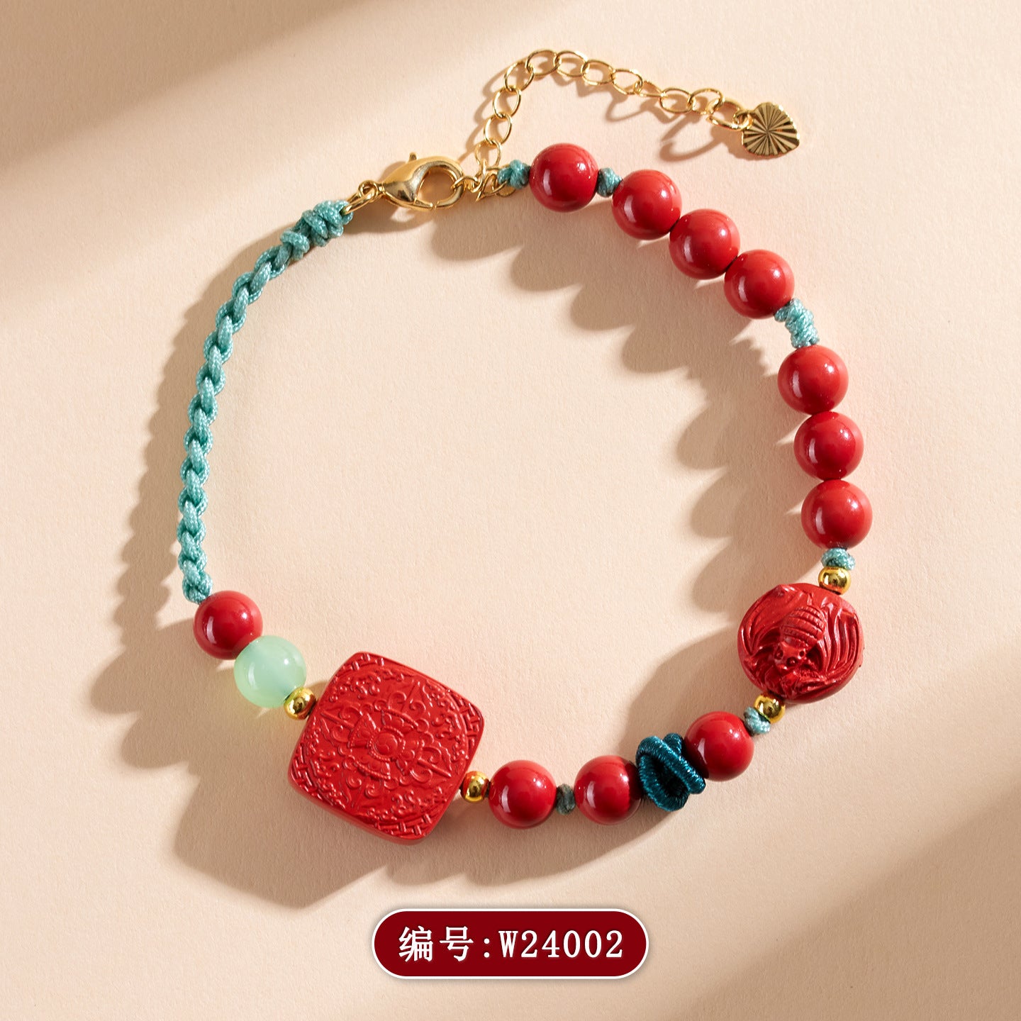 Natural Imperial Red Cinnabar Braided Bracelet - Chinese Style Protection & Good Luck Amulet
