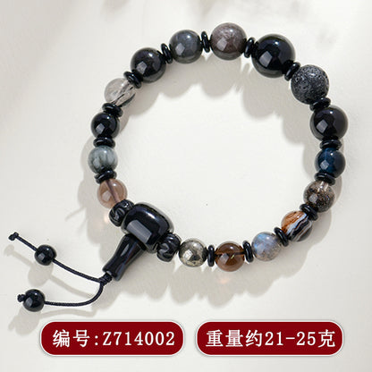 Eighteen Seeds Crystal Five Elements Balancing Bracelet for Unisex Couple Energy Harmony