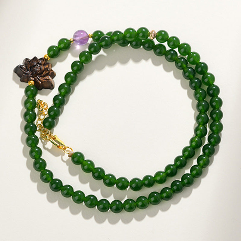 Agarwood Jade Multi-Use Crossbody Chain | Zen Buddhist Bead Necklace for Peace and Prosperity