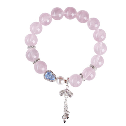 Natural Mozambique Starlight Pink Crystal Fortune Bracelet for Women - Love & Wealth Attraction