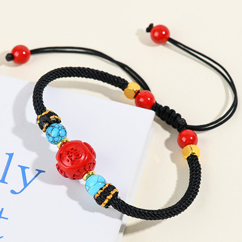 Imperial Red Sand Success Bracelet | Feng Shui Wealth & Protection Amulet