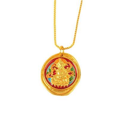 Golden God of Wealth Phoenix Pendant Necklace | Wealth Attraction & Prosperity Amulet