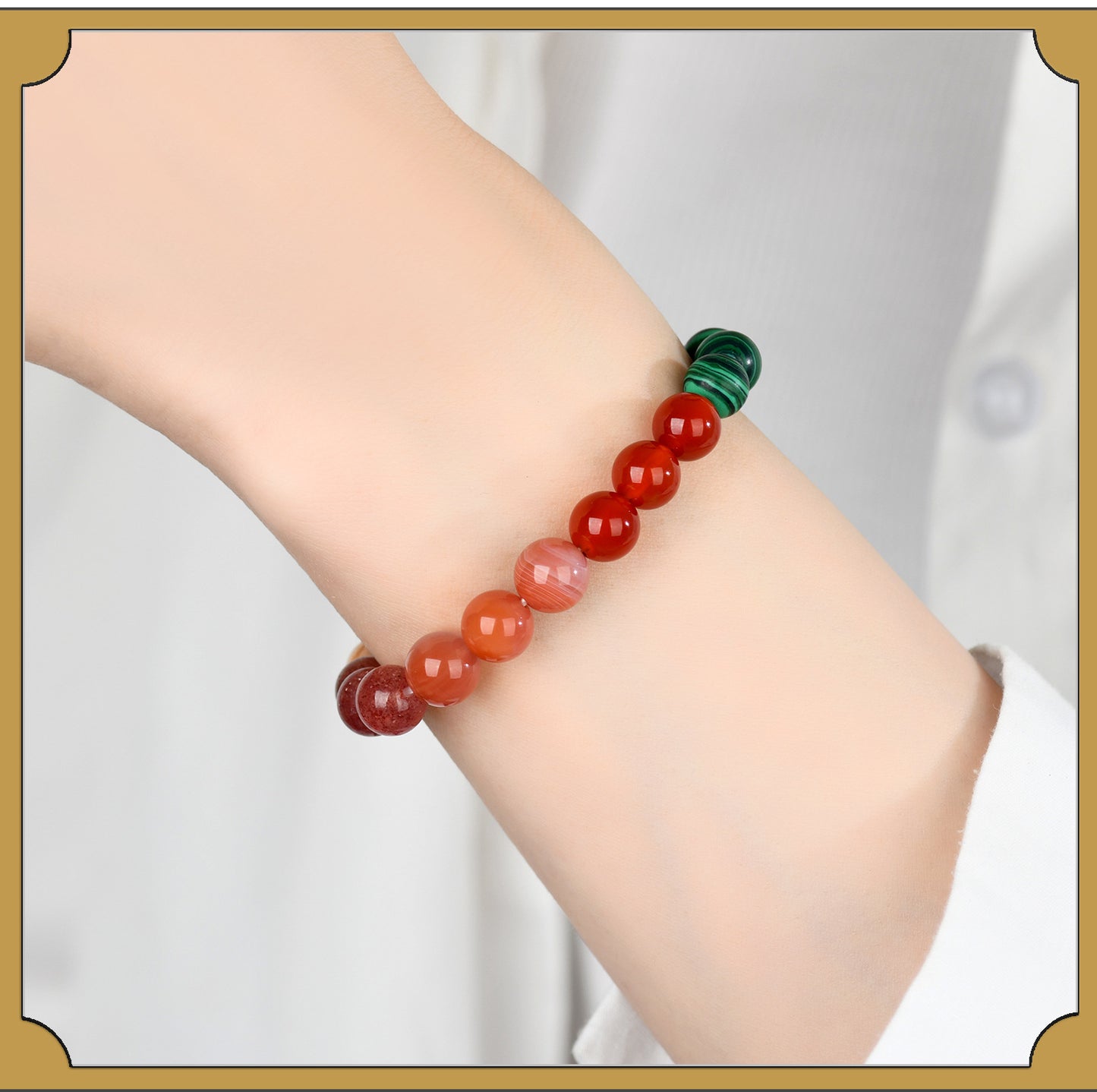 Natural Multi-Gemstone Crystal Five Elements Balance Bracelet for Men and Women