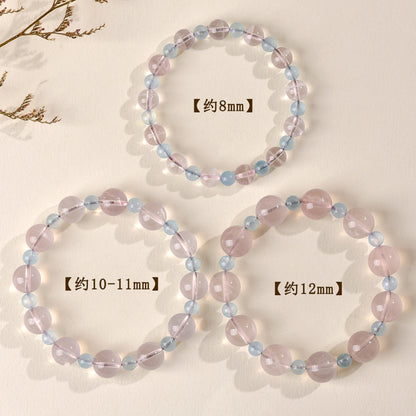 Natural Starlight Pink Aquamarine Bracelet | Love Harmony Crystal Jewelry for Women