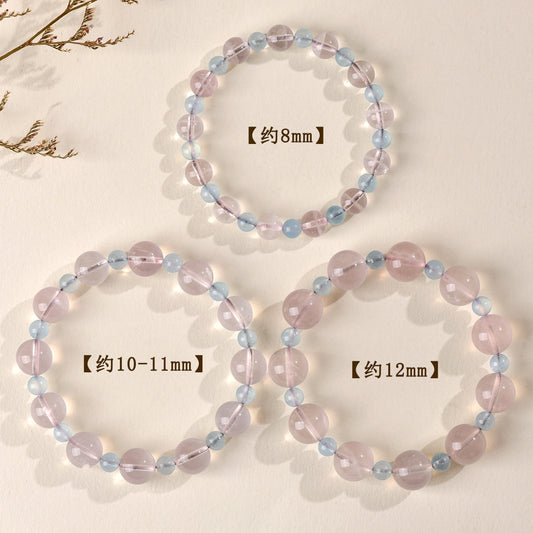 Natural Starlight Pink Aquamarine Bracelet | Love Harmony Crystal Jewelry for Women