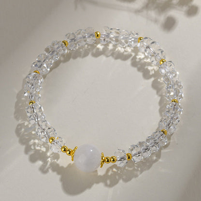 Natural White Crystal Zodiac Guardian Bracelet | Energy Stone for Protection & Harmony
