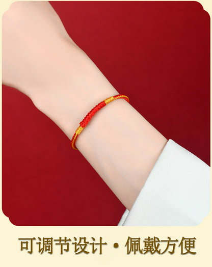 Vajra Knot Tibetan Style Red String Bracelet for Zodiac Year Protection and Couple Blessing