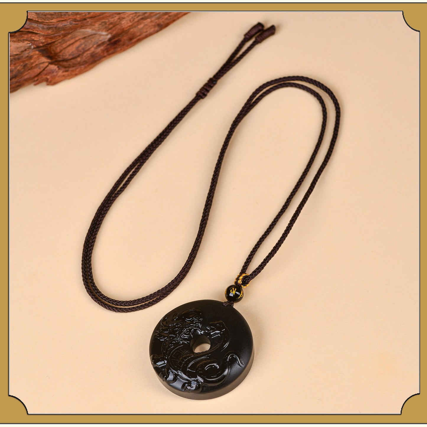 Natural Ice Obsidian Xuanwu Peace Pendant | Five Elements Hydration & Protection Unisex Necklace