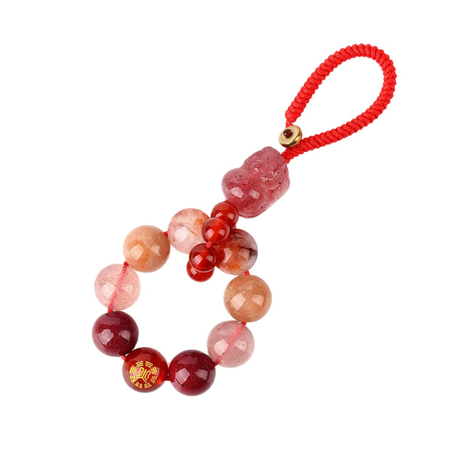 Crystal Five Elements Pixiu Keychain - Fire Energy Boost & Wealth Attraction Chinese Style Pendant