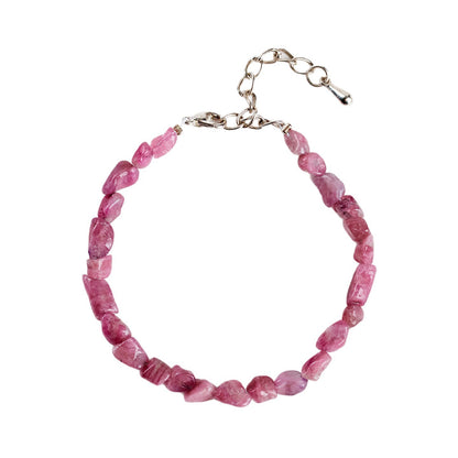 Natural Tourmaline Irregular Bracelet | Adjustable Wealth Stone for Women's Fortune