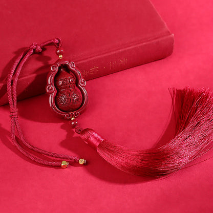 Natural Purple Gold Sand Gourd Car Hanging for Wealth Prosperity and Happiness