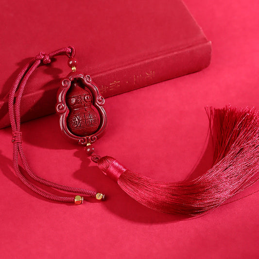 Natural Purple Gold Sand Gourd Car Hanging for Wealth Prosperity and Happiness