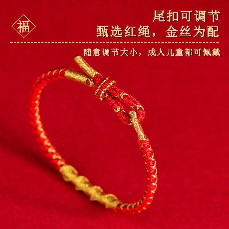 Handwoven Snake Zodiac Red Rope Bracelet for Good Luck and Tai Sui Protection in 2025