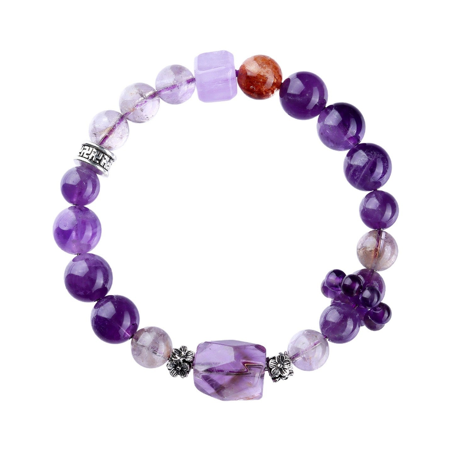 Natural Amethyst Freeform Bracelet | Nine Purple Fire Spiritual Women's Energy Jewelry
