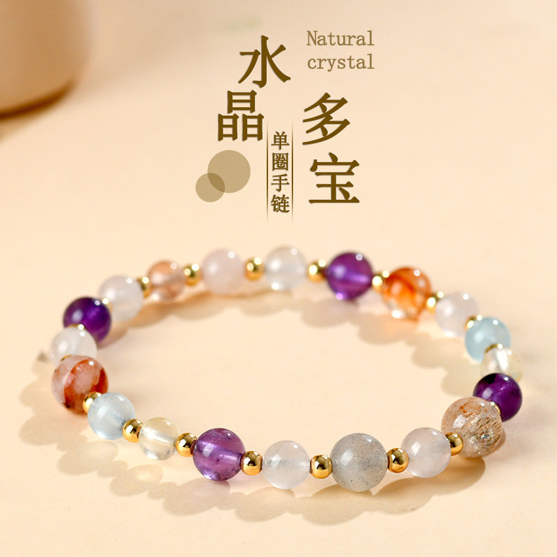 Natural Crystal Multi-Gem Bracelet | Spiritual Harmony & Wealth Attraction Charm