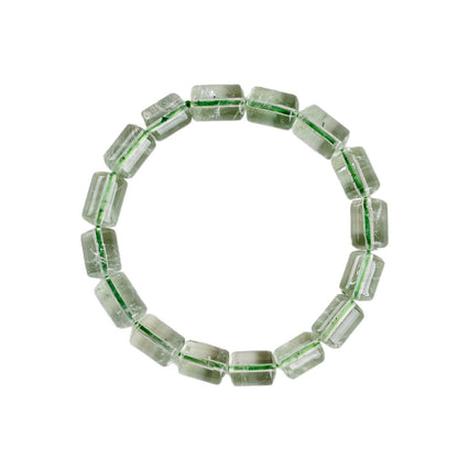 Natural Green Crystal Barrel Bead Bracelet | Elegant Charm for Women's Luck & Style