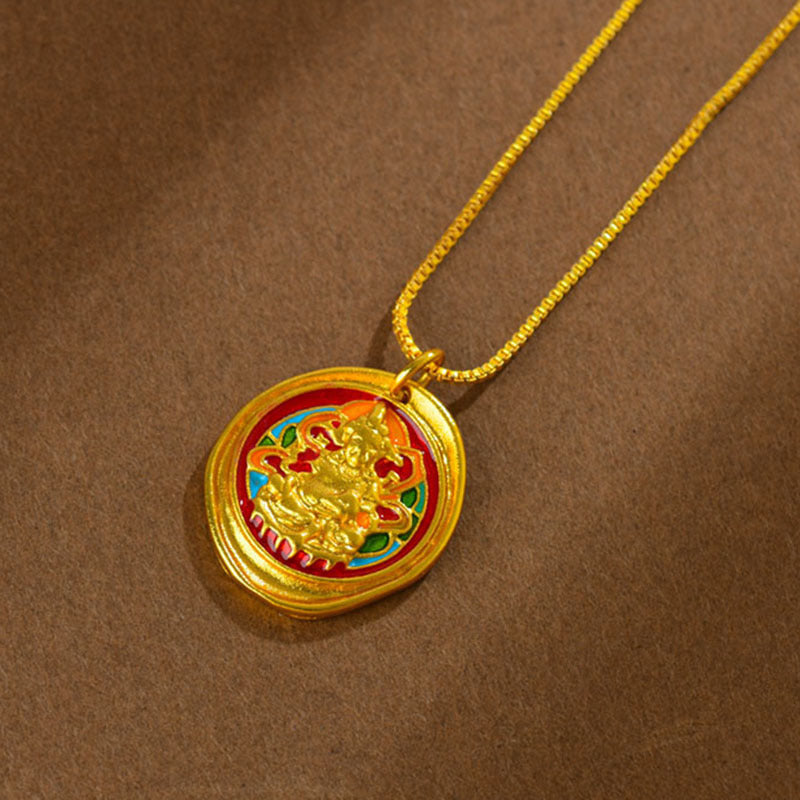 Golden God of Wealth Phoenix Pendant Necklace | Wealth Attraction & Prosperity Amulet