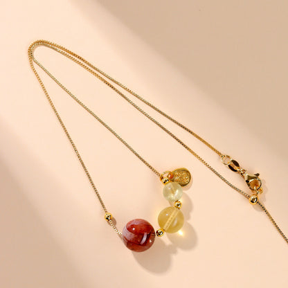 Natural Crystal Five Elements Collarbone Necklace | Balance Harmony & Wealth for Women